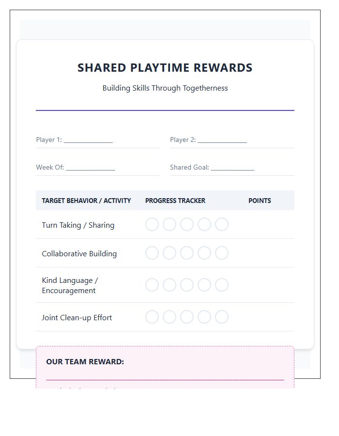 Goal Oriented Shared Playtime Rewards Printable Chart