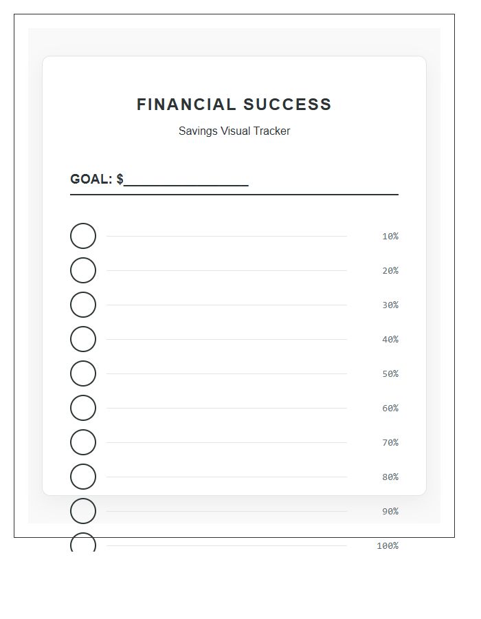 Financial Success Motivation Savings Goal Rewards Printable Chart
