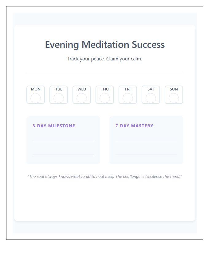 Evening Meditation Success Rewards Printable Chart