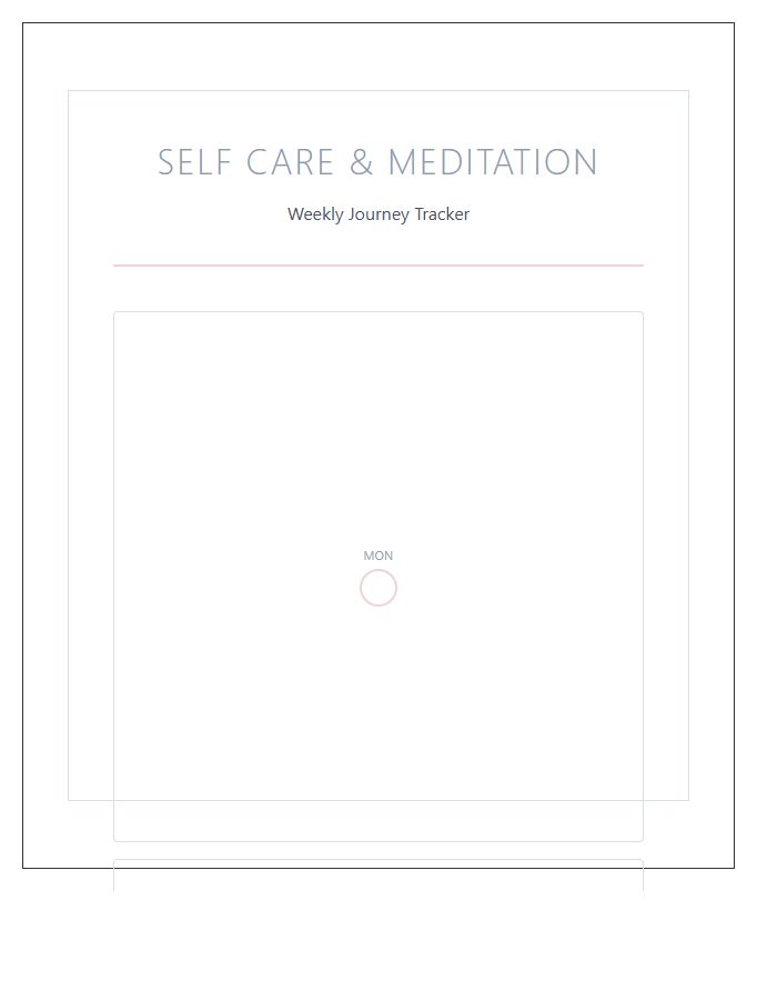 Self Care Meditation Rewards Printable Chart