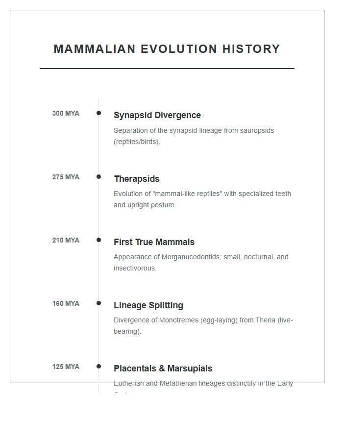Mammalian Evolution History Timeline Printable Chart