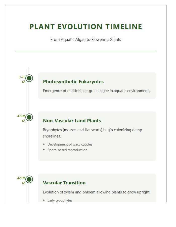 Plant Evolution History Timeline Printable Chart