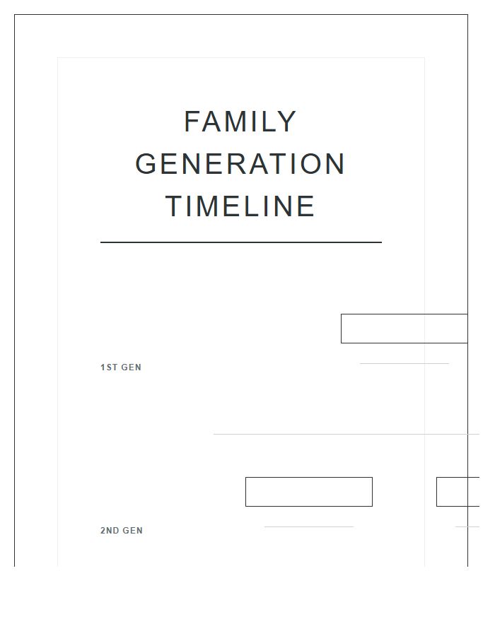 Large Format Family Generation Timeline Printable Chart