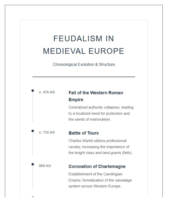 Feudalism In Medieval Europe Timeline Printable Chart