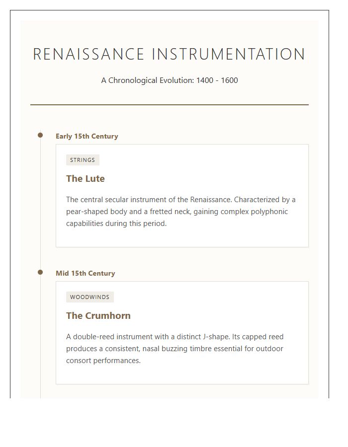 Renaissance Musical Instrument History Timeline Printable Chart