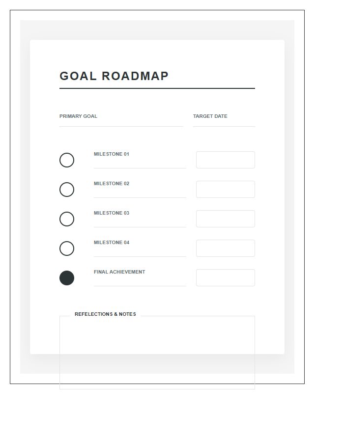 Goal Setting Milestone Printable Chart
