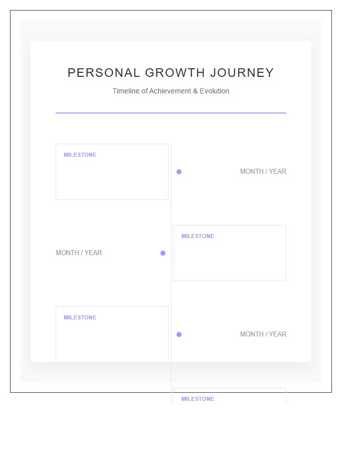 Personal Growth Milestone Timeline Printable Chart