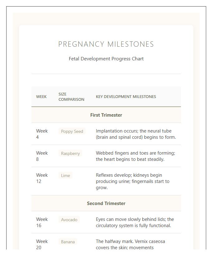 Pregnancy Fetal Development Week By Week Printable Chart