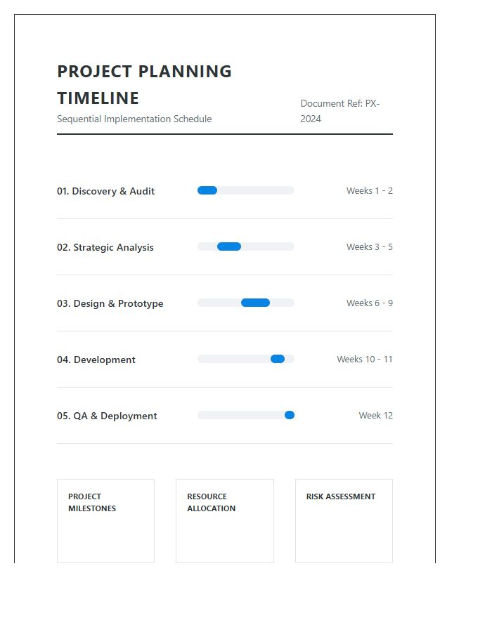 Sequential Project Planning Phase Timeline Printable Chart