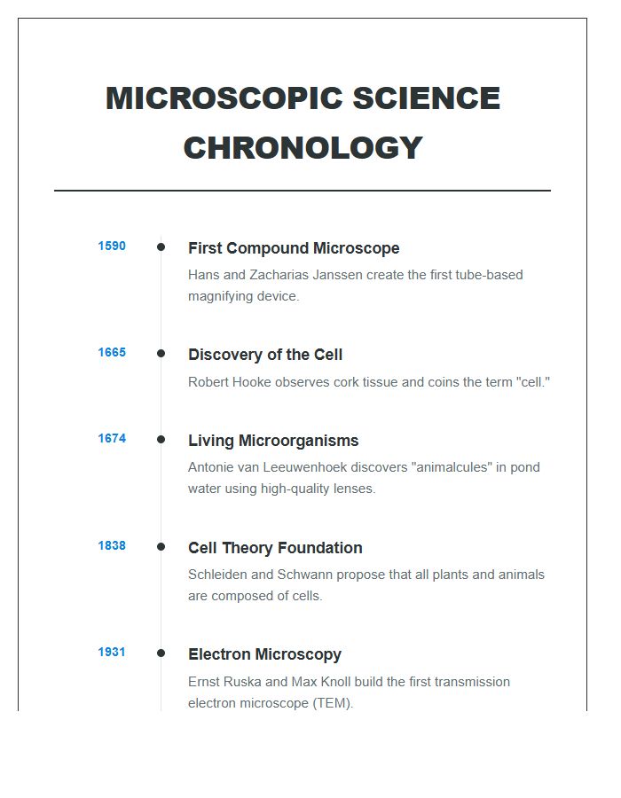 Microscopic Science Chronology Printable Chart