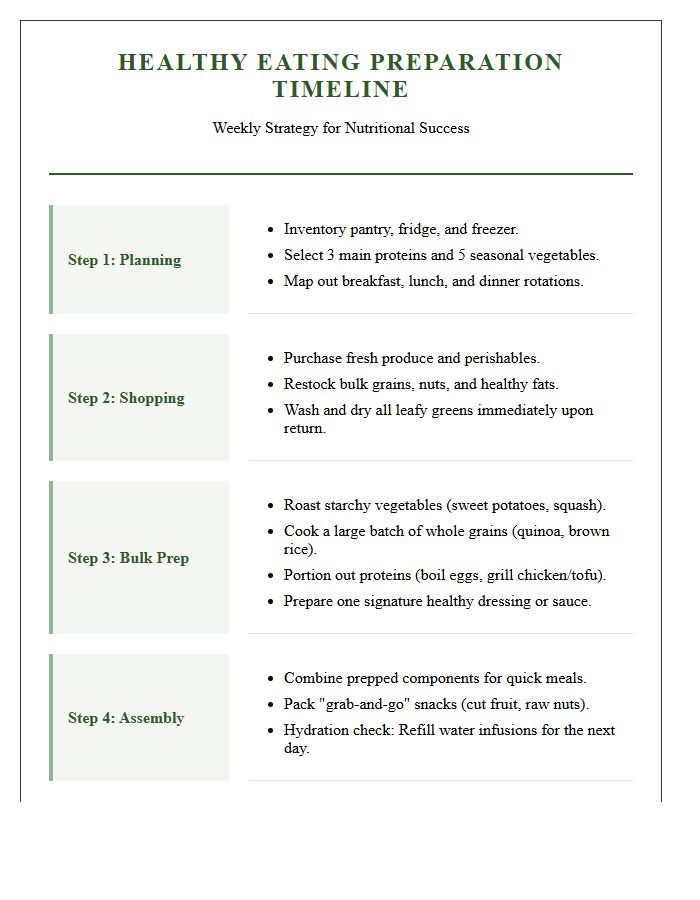 Healthy Eating Preparation Timeline Printable Chart