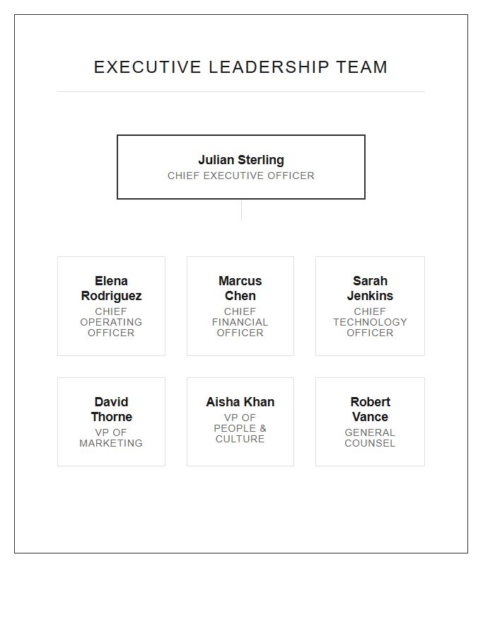 Executive Leadership Team Printable Chart Layout
