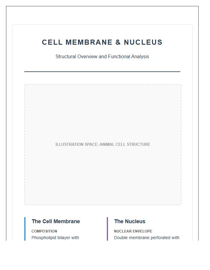 Cell Membrane And Nucleus Printable Chart Diagram