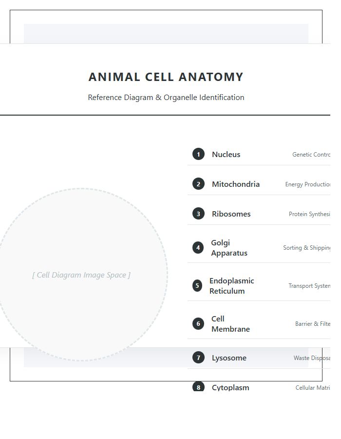 Printable Animal Cell Anatomy Diagram Chart