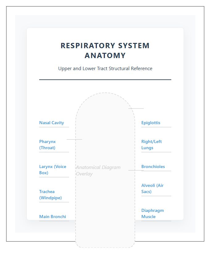 Detailed Respiratory System Structure Printable Chart Diagram