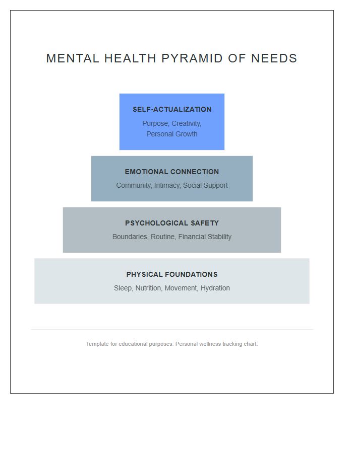 Mental Health Pyramid Needs Printable Chart