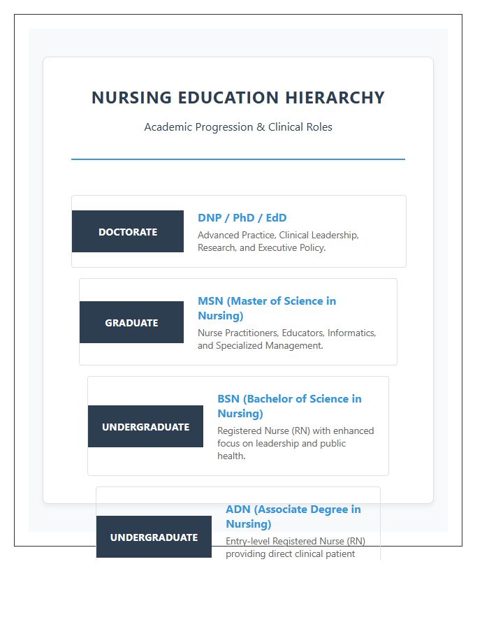 Nursing Education Hierarchy Printable Chart Diagram