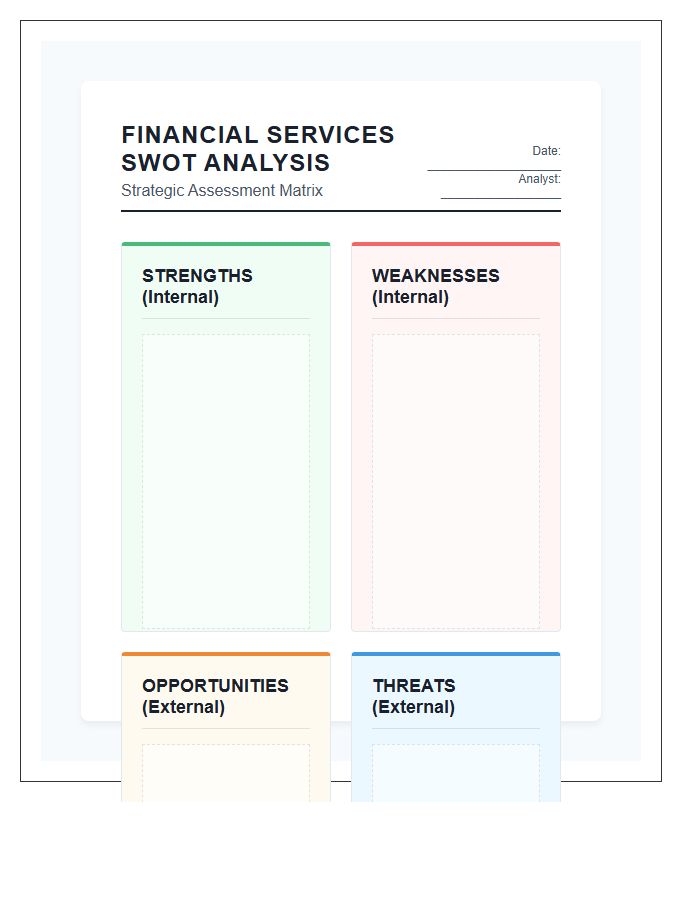 Financial Services Swot Analysis Matrix Printable Chart