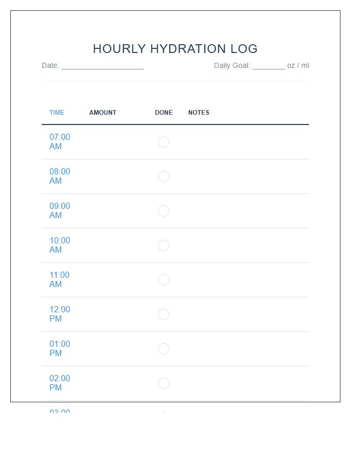 Sample Template Bulleted Stay Refreshed: Your Essential Daily Water Intake Tracker Printable ...