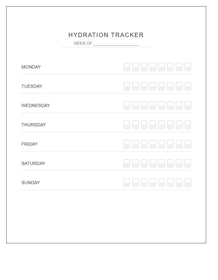 Stay Refreshed: Your Essential Daily Water Intake Tracker Printable ...