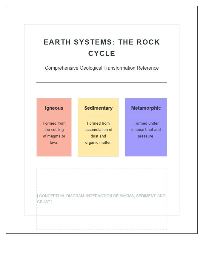 Comprehensive Earth Systems Rock Cycle Printable Chart