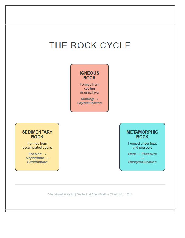 Detailed Rock Cycle Diagram Printable Chart