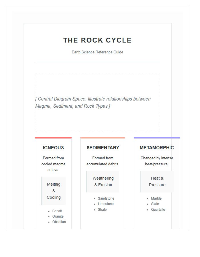 Educational Rock Cycle Printable Chart