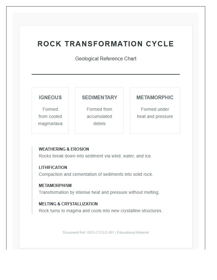 Rock Transformation Cycle Printable Chart