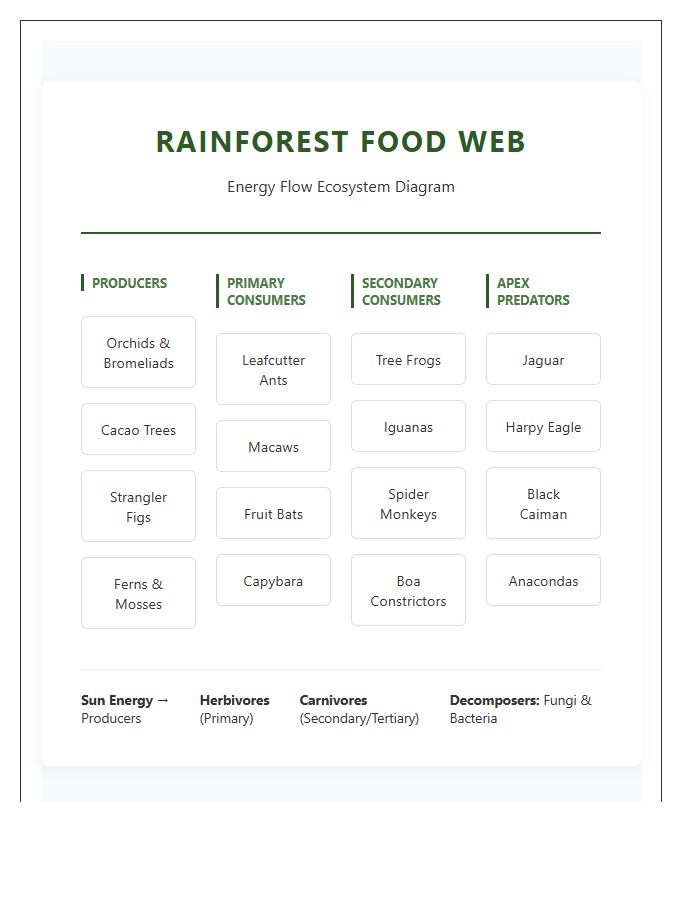 Rainforest Food Web Ecosystem Printable Chart Diagram