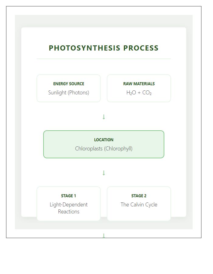 Photosynthesis Flowchart Process Printable Chart Diagram