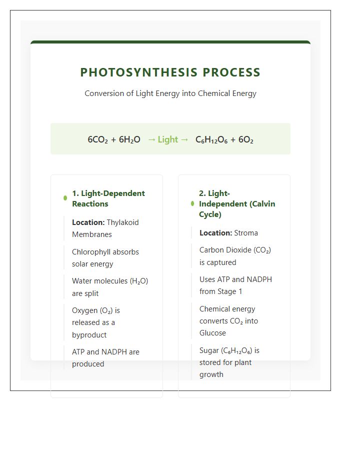 Photosynthesis Process Steps Printable Chart Diagram