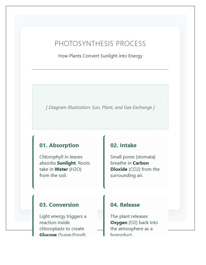 Simple Steps Of Photosynthesis Printable Chart Diagram