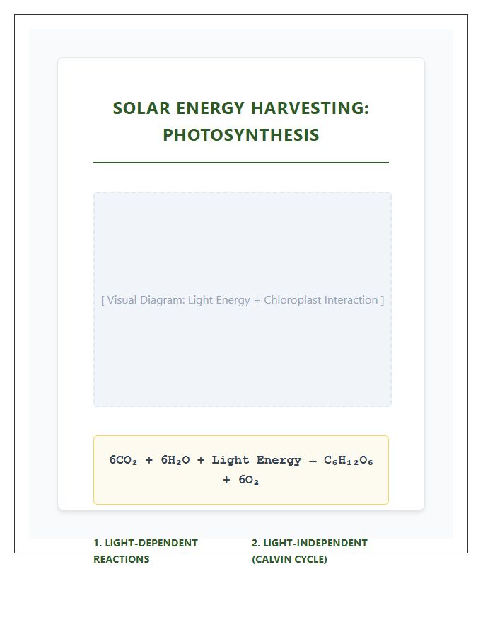 Solar Energy Harvesting Photosynthesis Printable Chart