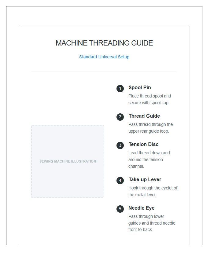 Household Sewing Machine Threading Diagram Printable Chart