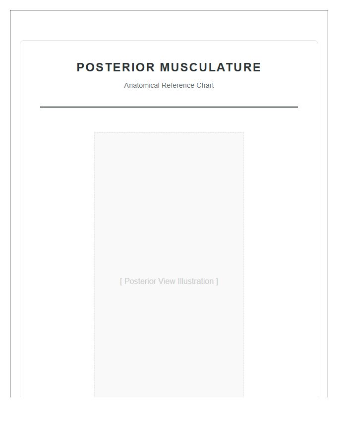 Human Posterior Musculature Anatomy Printable Chart