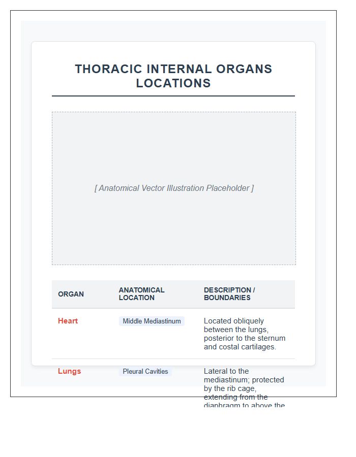 Thoracic Internal Organs Locations Printable Chart