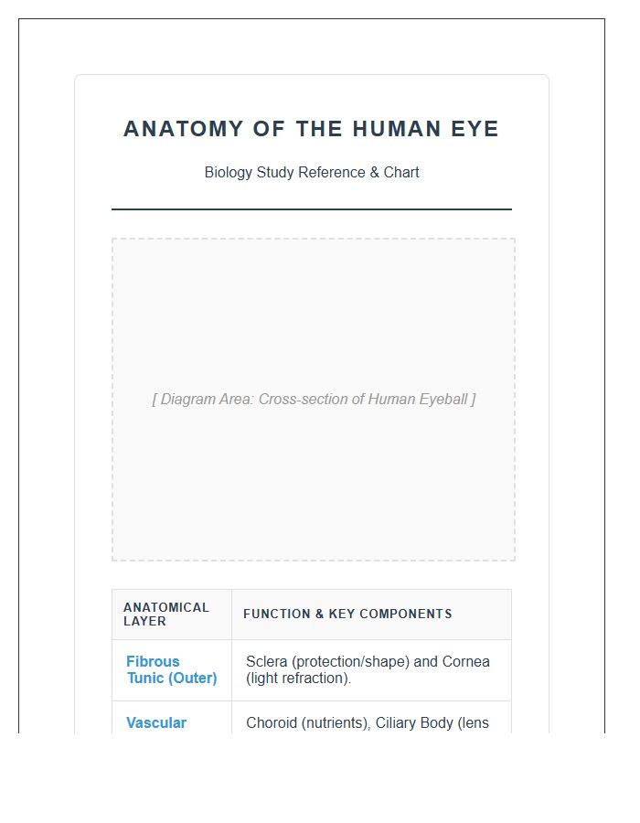 Biology Study Human Eye Anatomy Layers Printable Chart