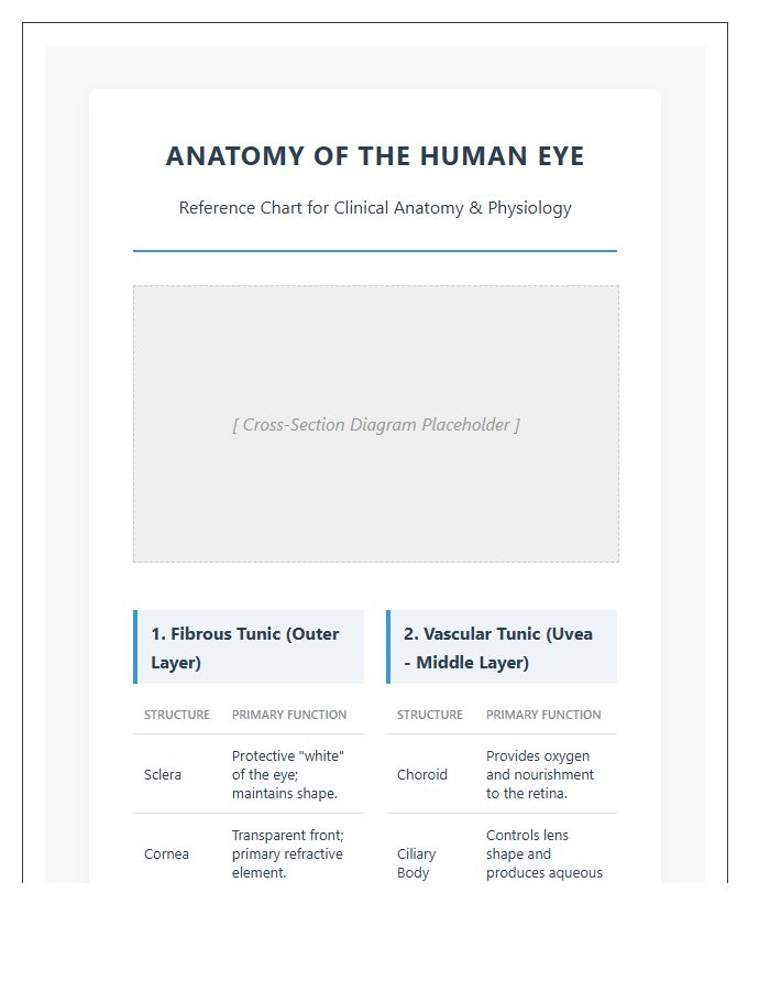 Comprehensive Human Eye Anatomy Layers Printable Chart