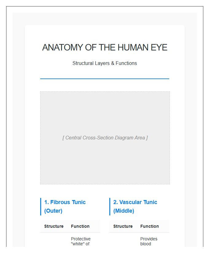 Detailed Anatomy Of Human Eye Layers Printable Chart