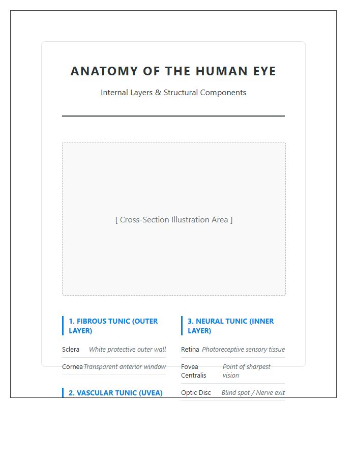 Internal Human Eye Anatomy Layers Printable Chart