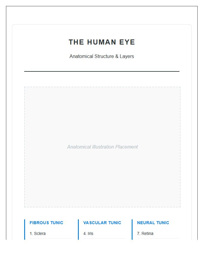 Labeled Human Eye Anatomy Layers Printable Chart