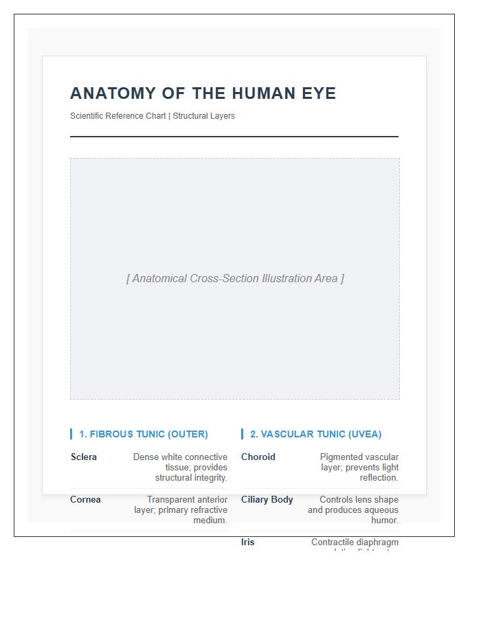Scientific Human Eye Anatomy Layers Printable Chart