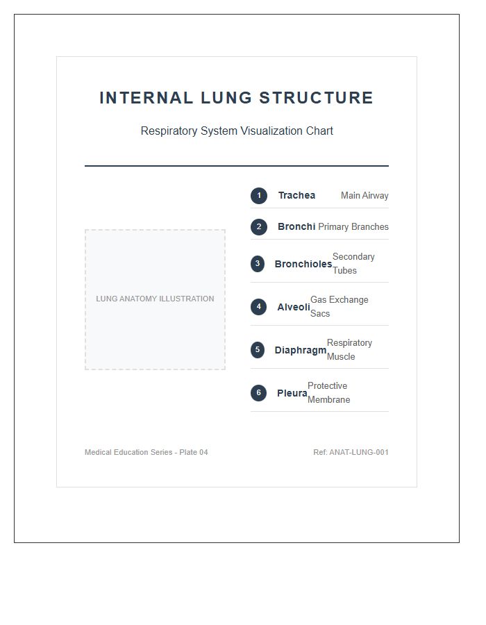 Internal Lung Structure Visualization Printable Chart