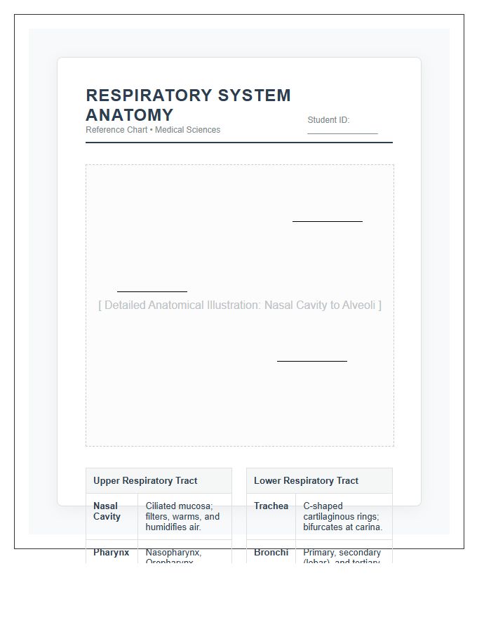 Medical Student Respiratory Anatomy Printable Chart