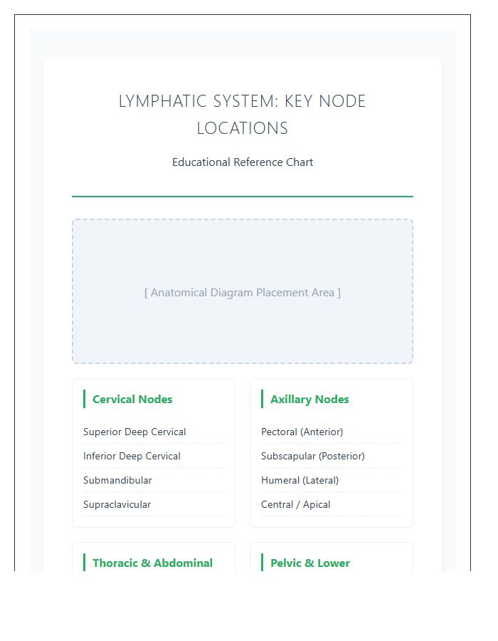 Educational Human Lymphatic System Nodes Printable Chart