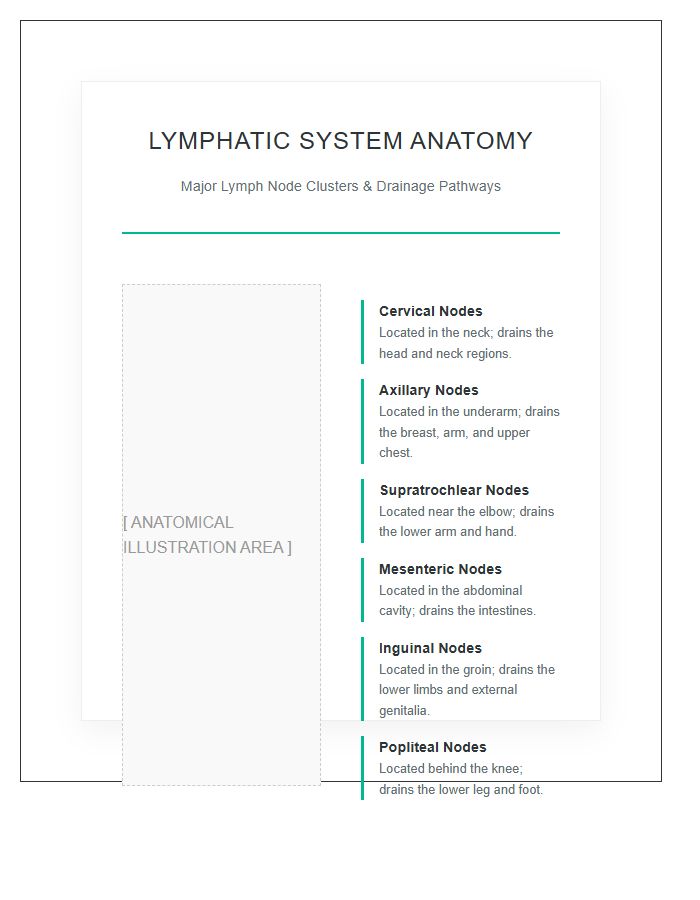 Human Lymphatic System Nodes Printable Anatomy Chart