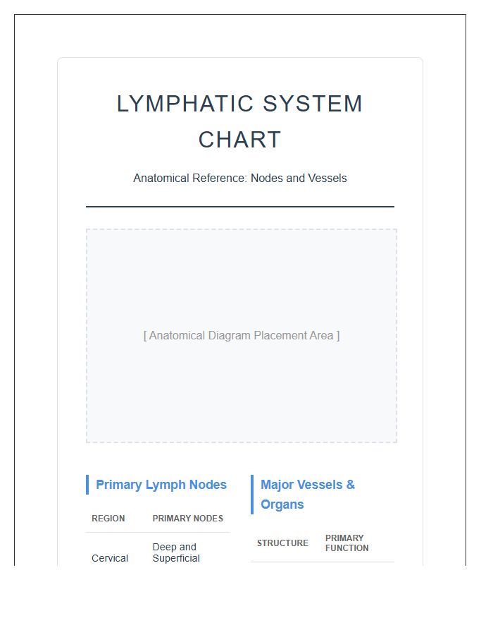 Lymphatic System Nodes And Vessels Printable Chart