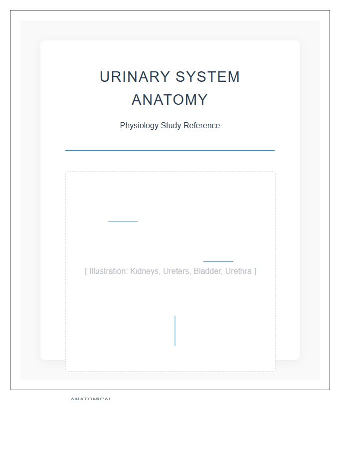 Anatomical Urinary System Study Printable Chart