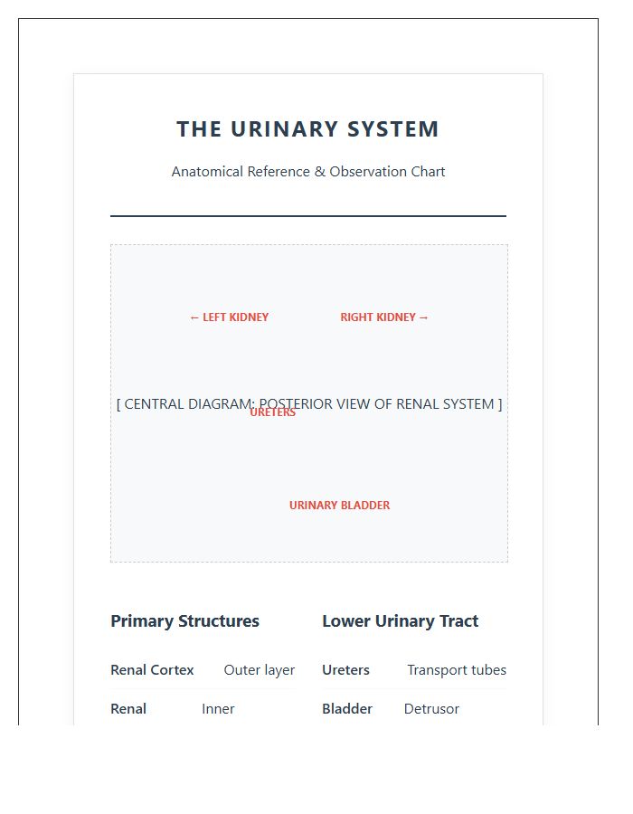 Detailed Kidneys And Bladder Printable Chart