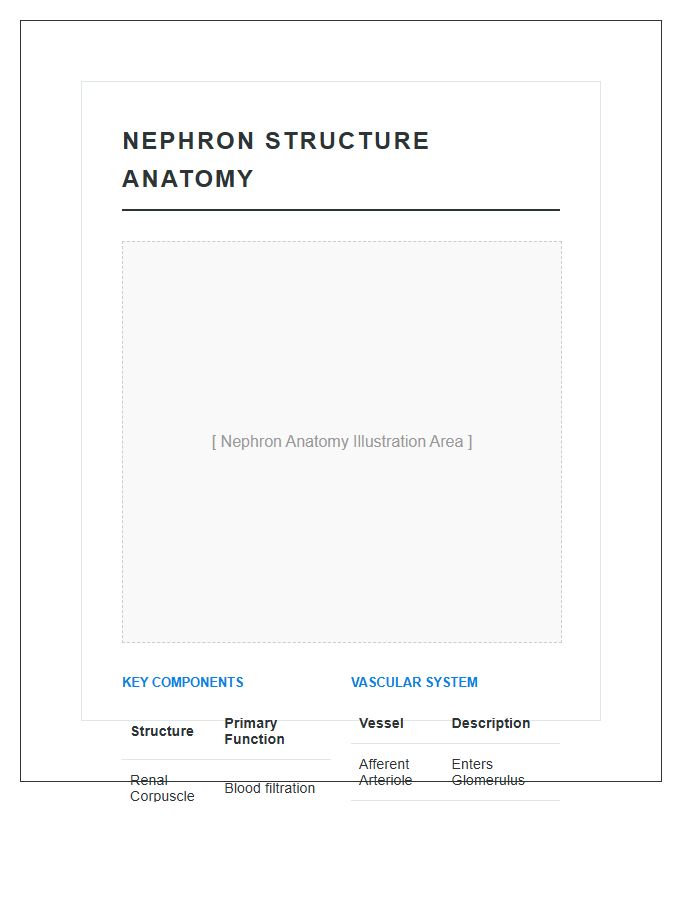 Nephron Structure Anatomy Printable Chart
